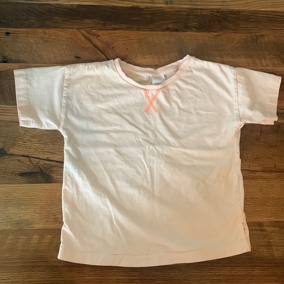 Euc Zara 3-4 year peach/pink short sleeve tee 🌸✨ - Picture 1 of 5